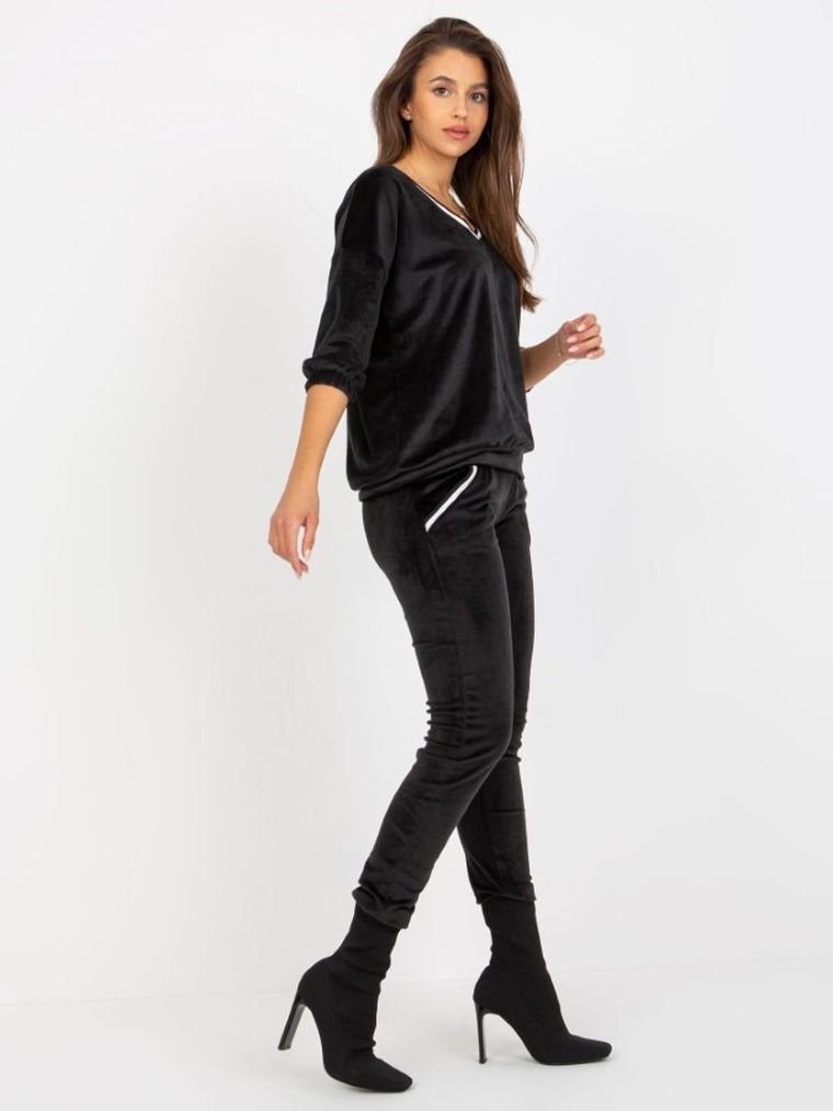 Dres damski, welurowy, czarny, Relevance