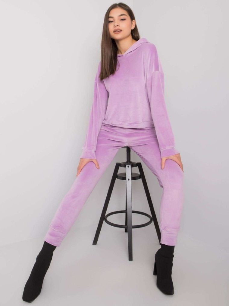 Dres damski, welurowy, fioletowy, Lakerta