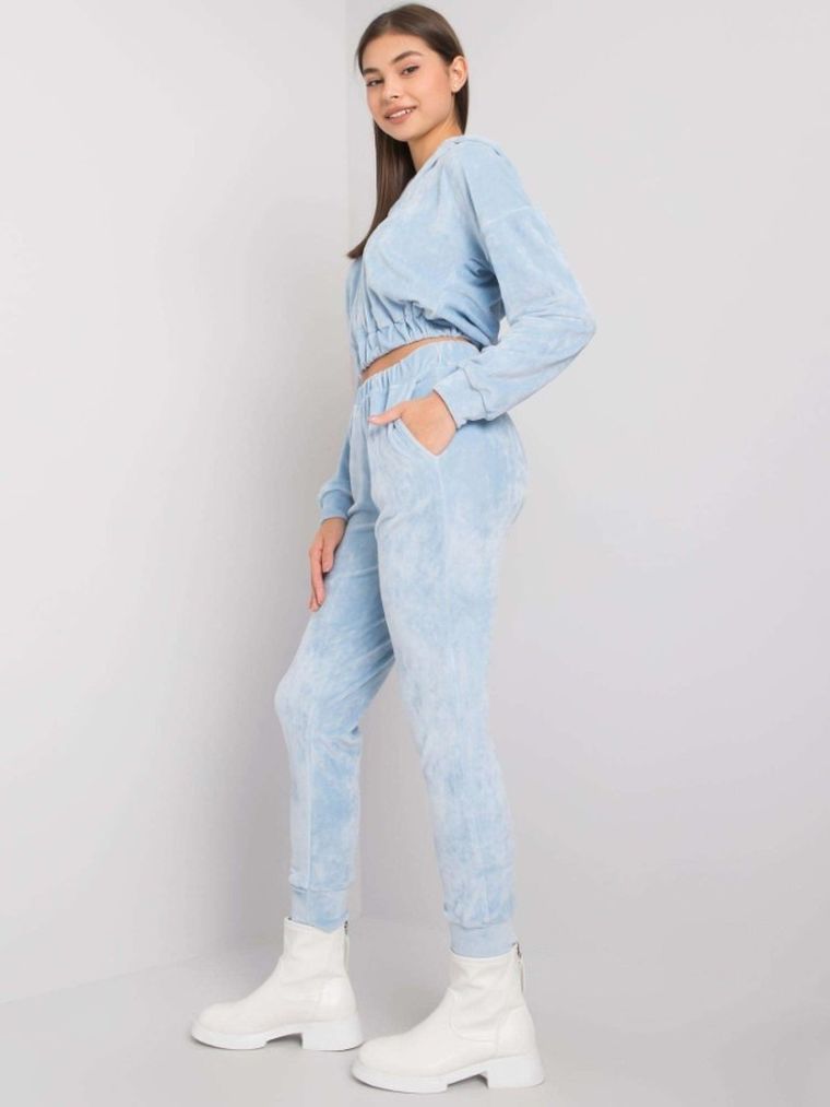 Dres damski, welurowy, niebieski, Lakerta