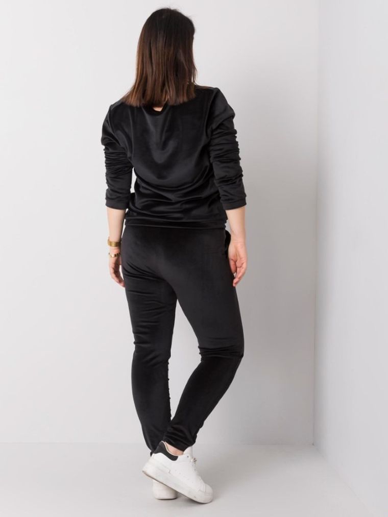 Dres damski, welurowy, plus size, czarny, Relevance