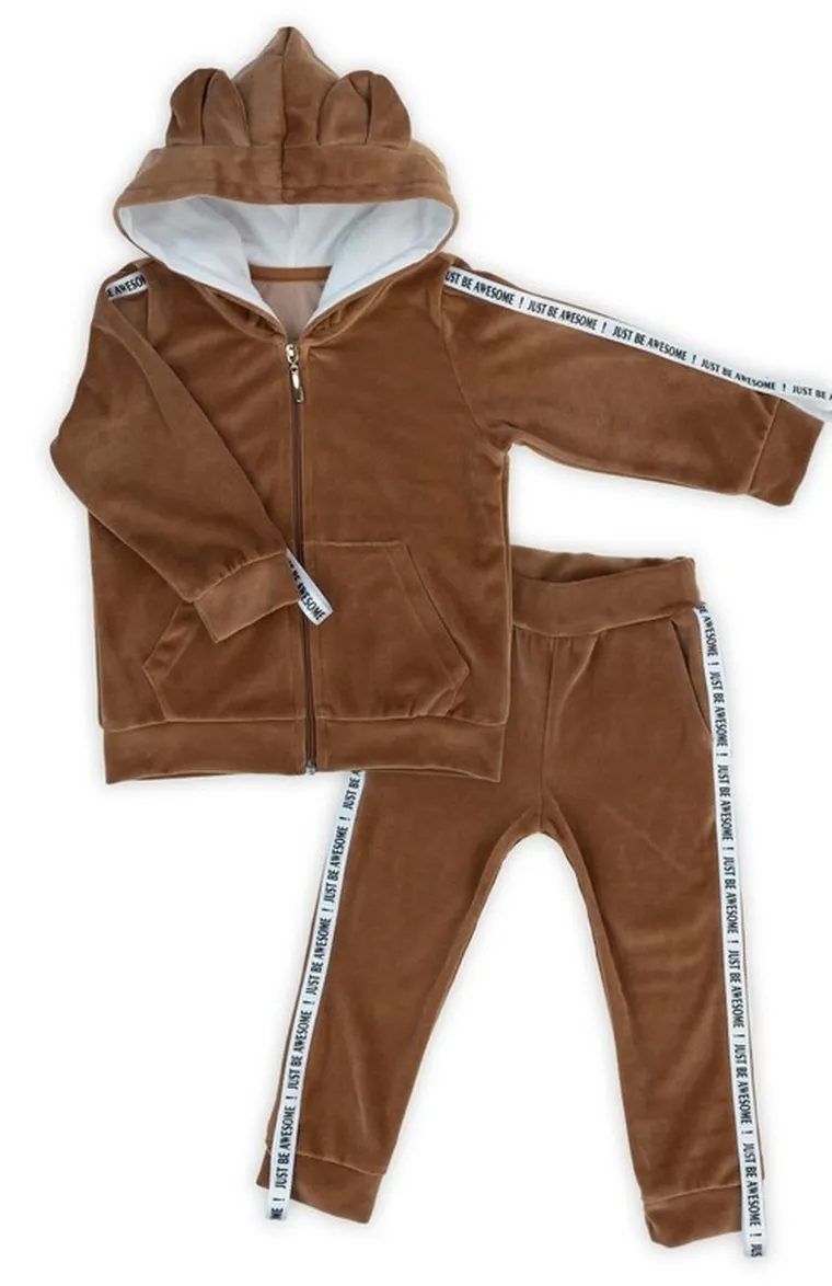 Dres dziecięcy, welurowy, brązowy, Nicol