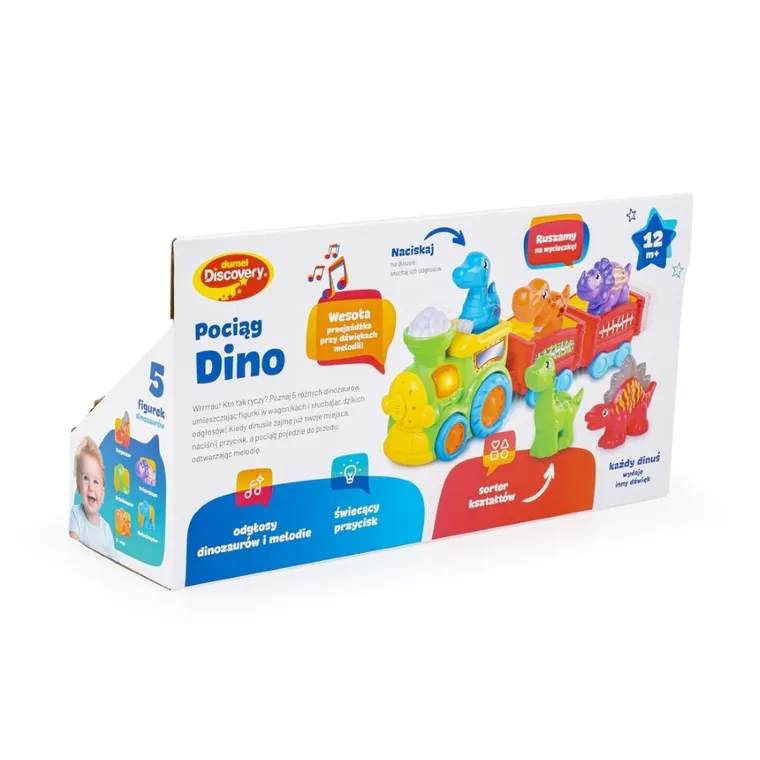 Dumel Discovery, Pociąg Dino, interaktywny pociąg z figurkami dinozaurów