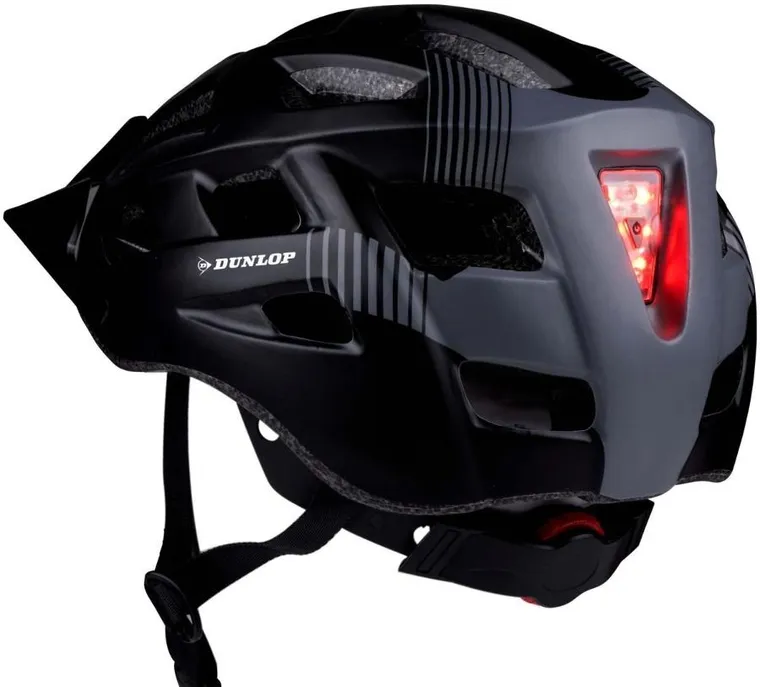 Dunlop, kask rowerowy mtb, czarny, 6xLED