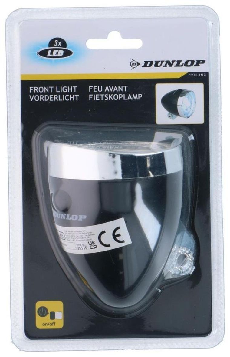 Dunlop, lampka rowerowa przednia, 3 LED