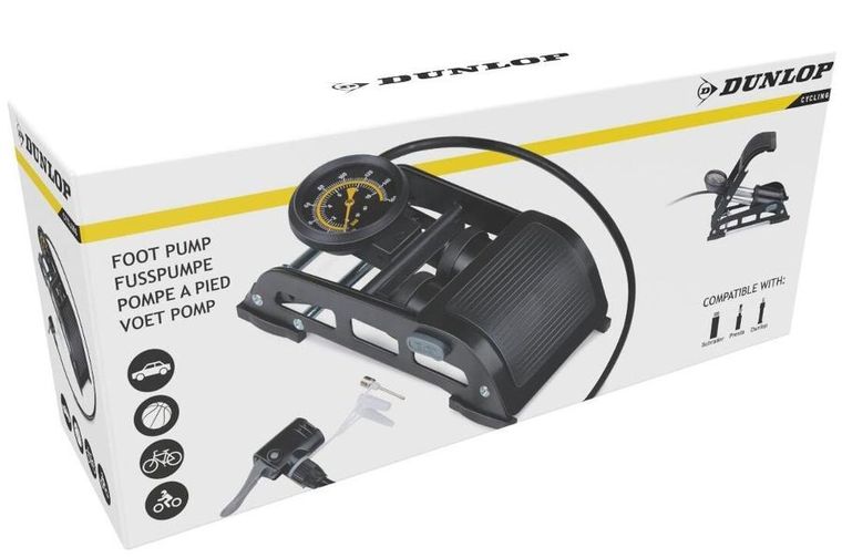 Dunlop, pompka nożna, 2 tłokowa z manometrem