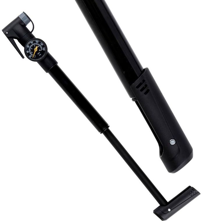 Dunlop, pompka rowerowa mini z manometrem, 8bar, czarna