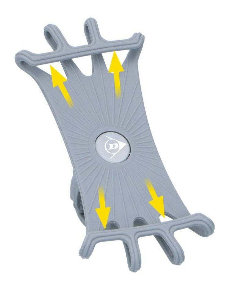 Dunlop, uchwyt na telefon silikonowy, obracany, szary