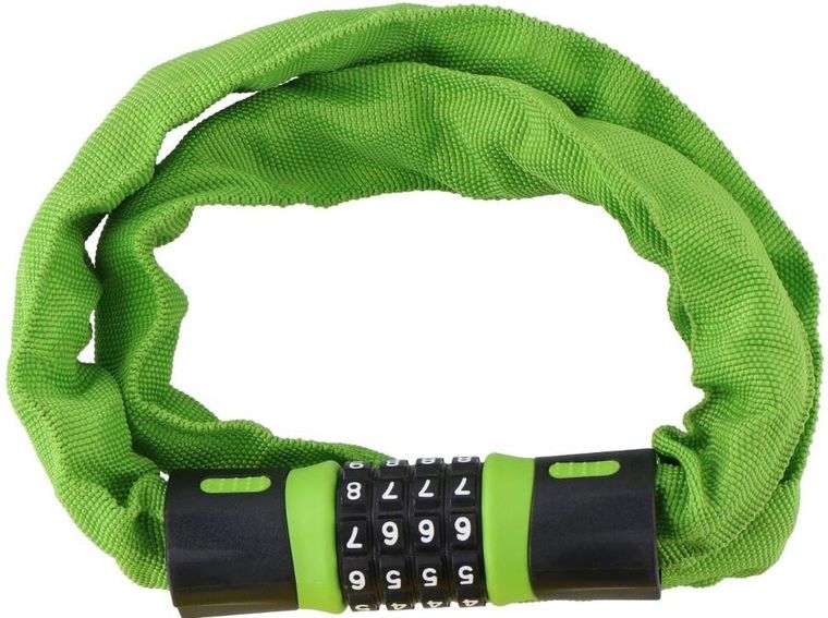 Dunlop, zapięcie rowerowe, łańcuch na szyfr, 90 cm zielone