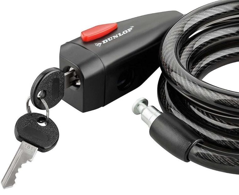 Dunlop, zapięcie rowerowe, spiralne na klucz, 12-150 cm