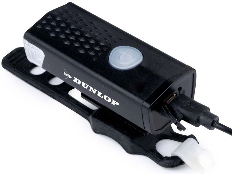 Dunlop, zestaw lamp rowerowych LED, przód i tył, ładowanie USB