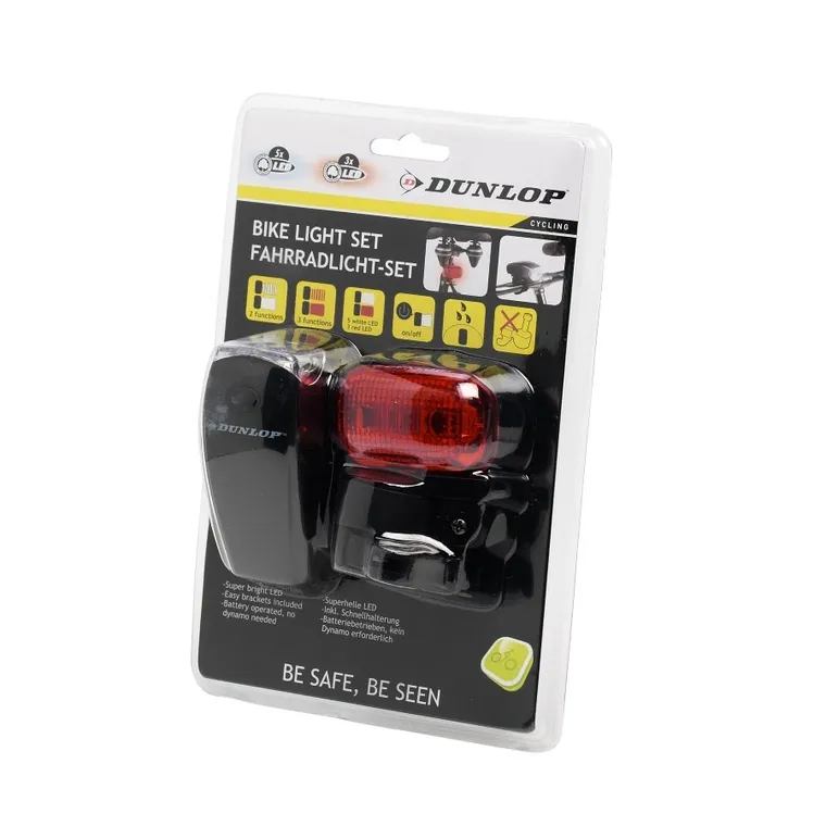 Dunlop, zestaw lampek rowerowych, LED