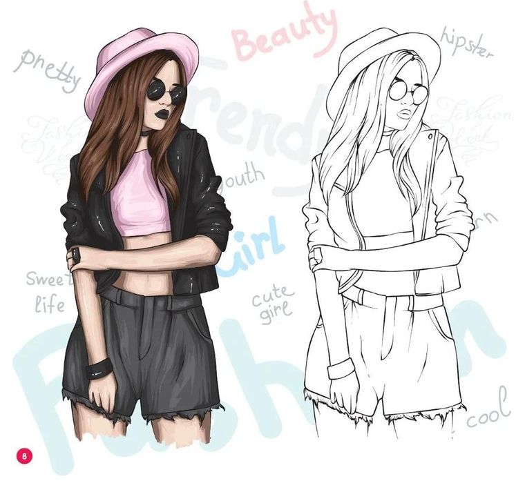 Dziewczyny do kolorowania. Fashionista