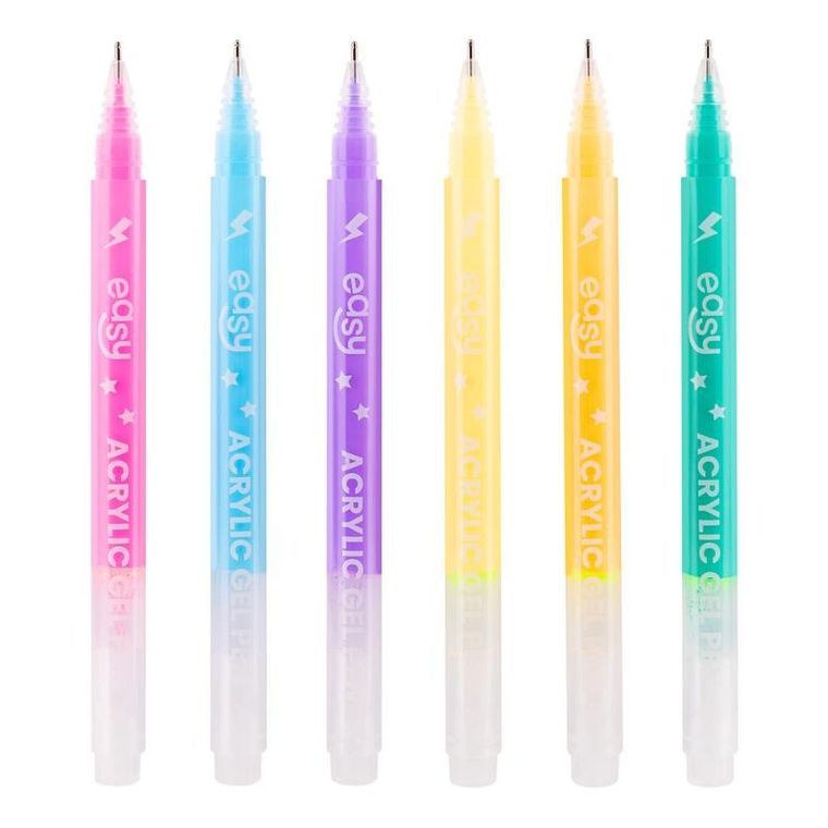 Easy, długopis żelowy, akrylowy, 6 kolorów