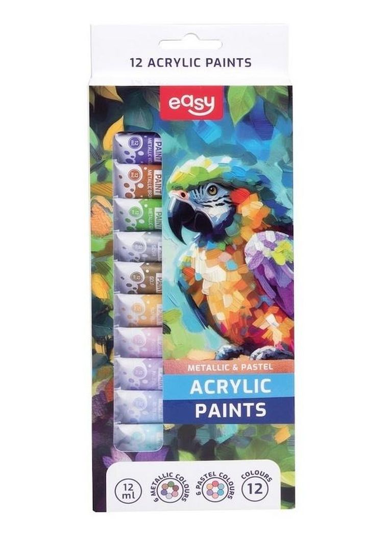 Easy, farby akrylowe, 12 kolorów