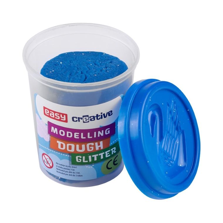 Easy, kubki z masą plastyczną i foremkami, brokatowe kolory, 5 szt.