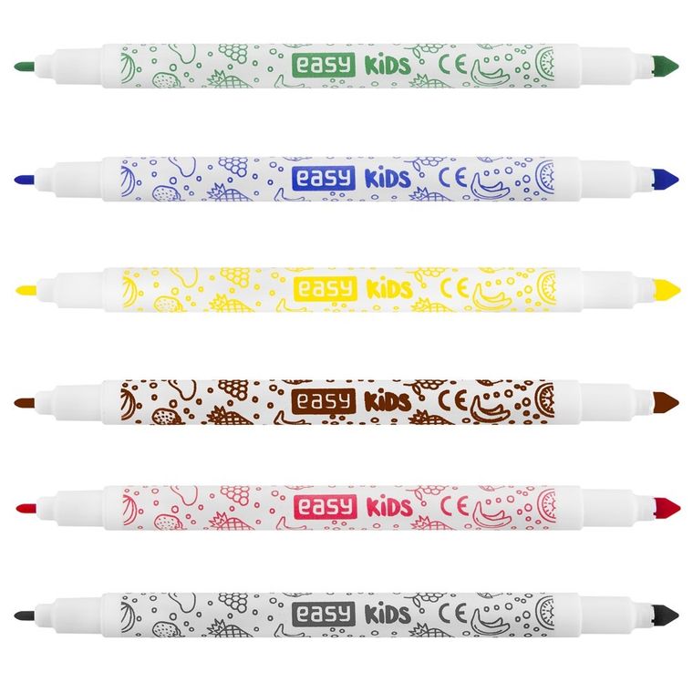 Easy, pisaki dwustronne, zapachowe, 6 kolorów