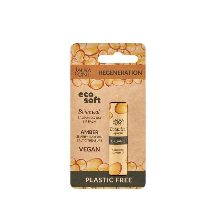 EcoSoft, Botanical Organic, Zero Waste, balsam do ust, Bursztyn, 7,2 ml