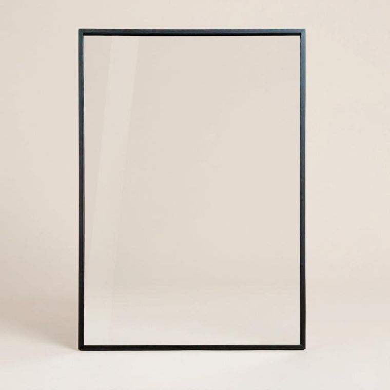 Edaxo, Axion, prostokatne lustro wiszące, czarne, 60-40 cm