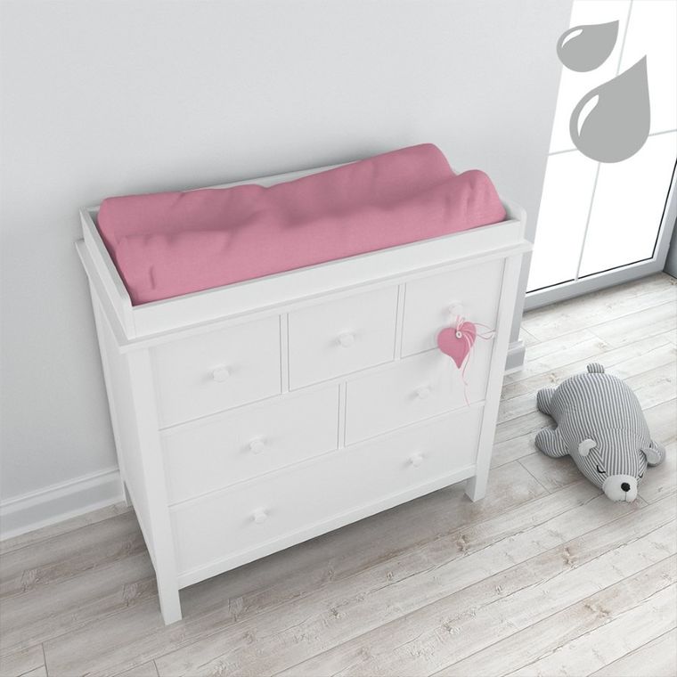 Eevi, pokrowiec na przewijak, bawełniany, ciemny różowy