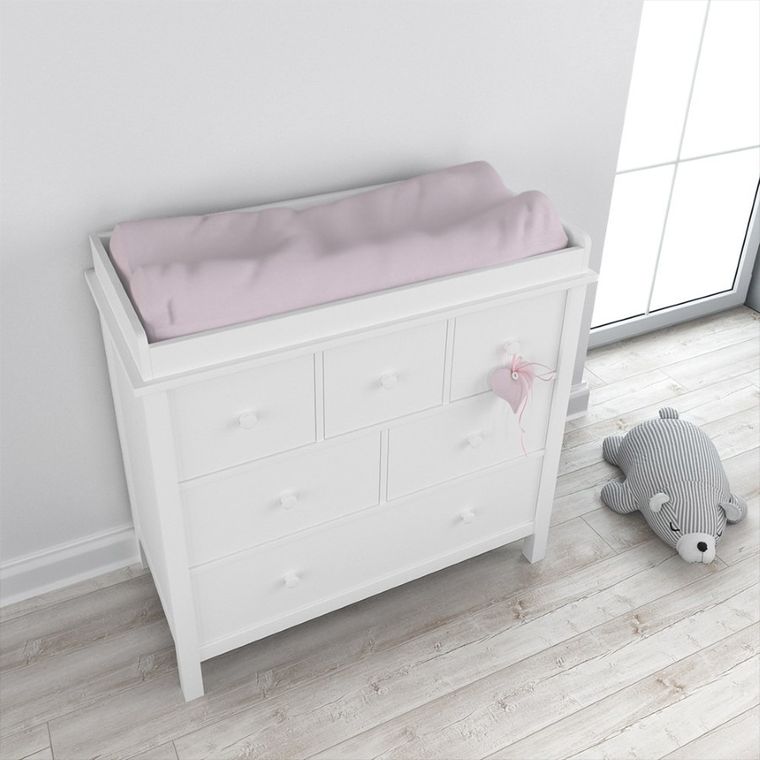 Eevi, pokrowiec na przewijak, bawełniany, jasny różowy