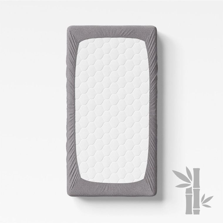 Eevi, prześcieradło bambusowe, szare, 120-60 cm