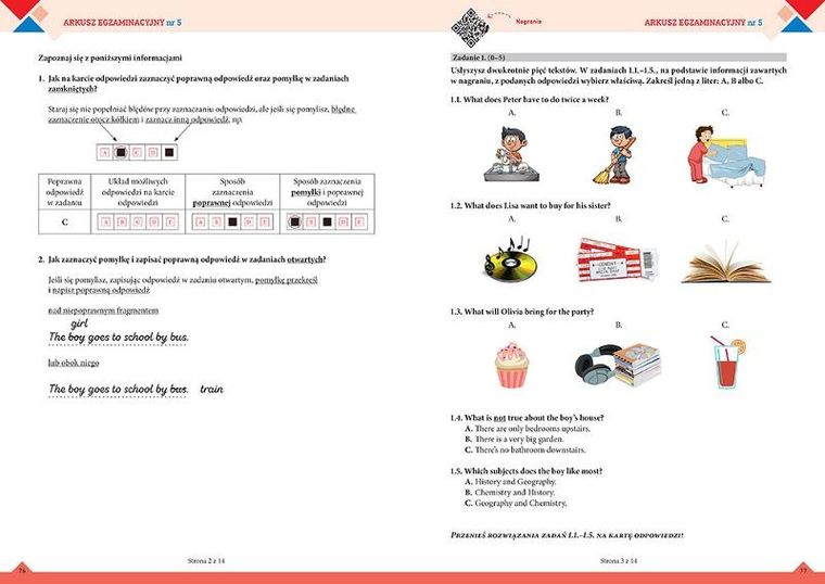Egzamin ósmoklasisty - arkusze - język angielski - 2024-2026