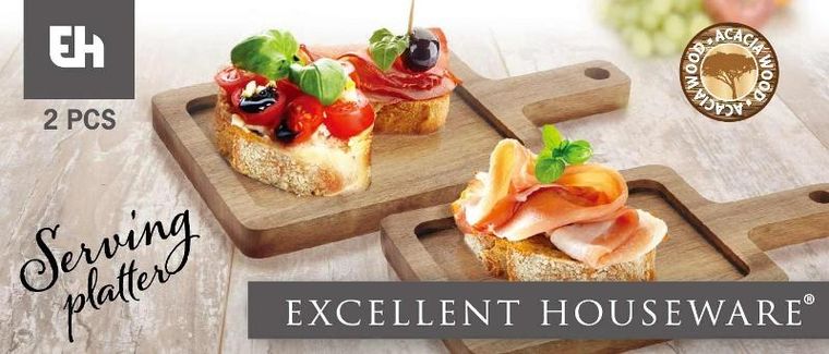Eh Excellent Houseware, deska do serwowania z drewna akacji, 2 szt.