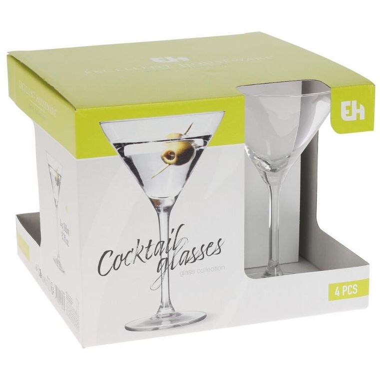 eh Excellent Houseware, kieliszki do martini, 260 ml, 4 szt.