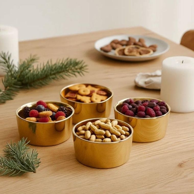 Eh Excellent Houseware, Miravo, złote miseczki na przekąski, 8,5 cm, 4 szt.