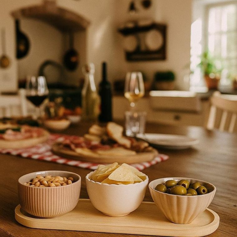 eh Excellent Houseware, Nobi, miseczki na przekąski, 3 naczynia i podłużna tacka