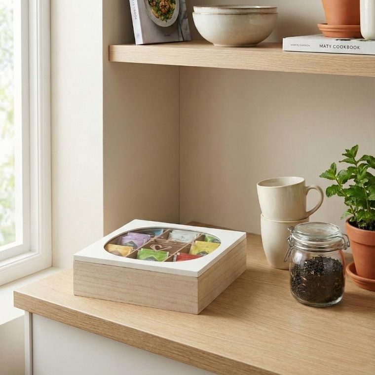 EH Excellent Houseware, Zen, herbaciarka ze szklanym wiekiem, 24-24-7 cm