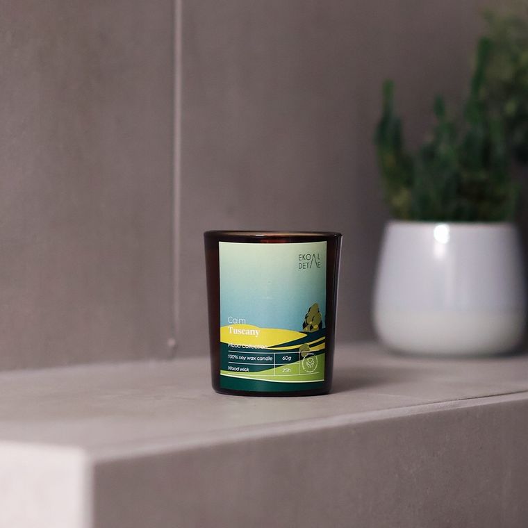 EkoDetale, Mood Stories, świeca sojowa w szkle, Calm Tuscany, 60g