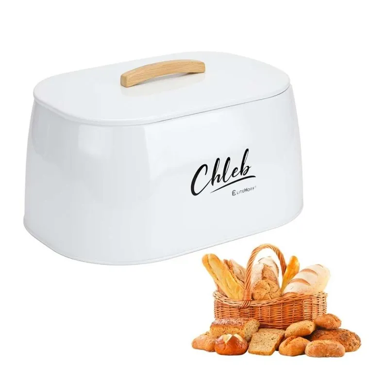 Elitehoff, chlebak, pojemnik stalowy na pieczywo, biały, e-6325