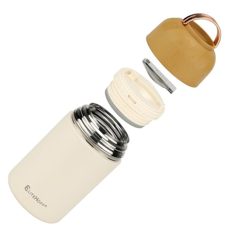 Elitehoff, termos obiadowy z miską i składaną łyżką, 1050 ml, e-8248