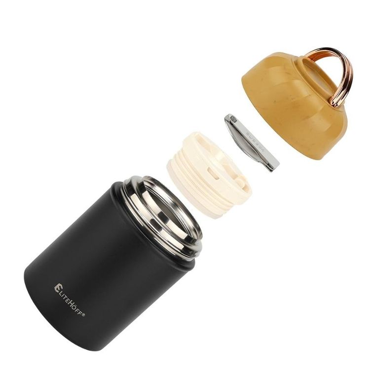 Elitehoff, termos obiadowy z miską i składaną łyżką, 500 ml, e-8249