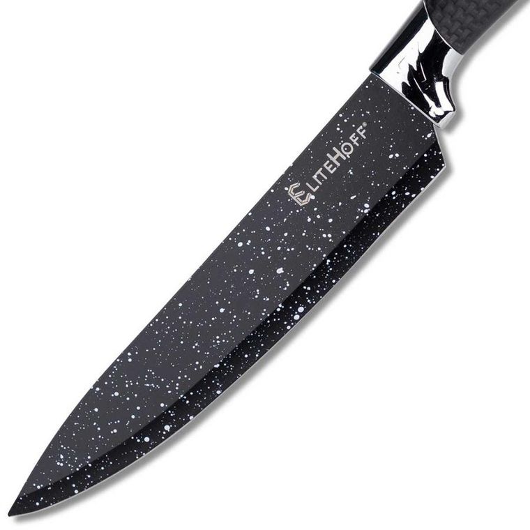 Elitehoff, zestaw kuchennych noży marmurkowych z obieraczką, 5 elementów