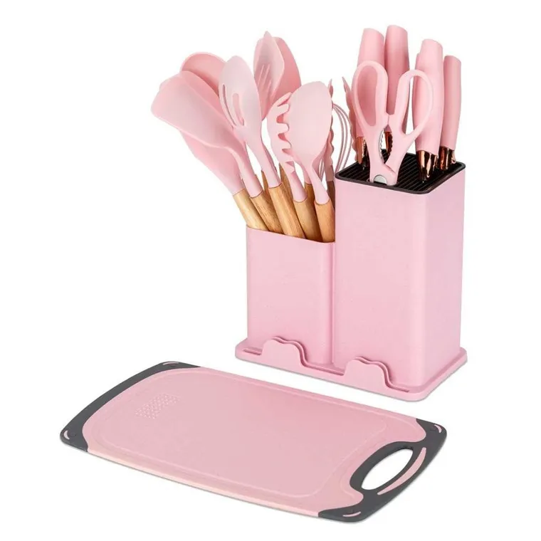 Elitehoff, zestaw noży i przyborów kuchennych w stojaku, 19 elementów