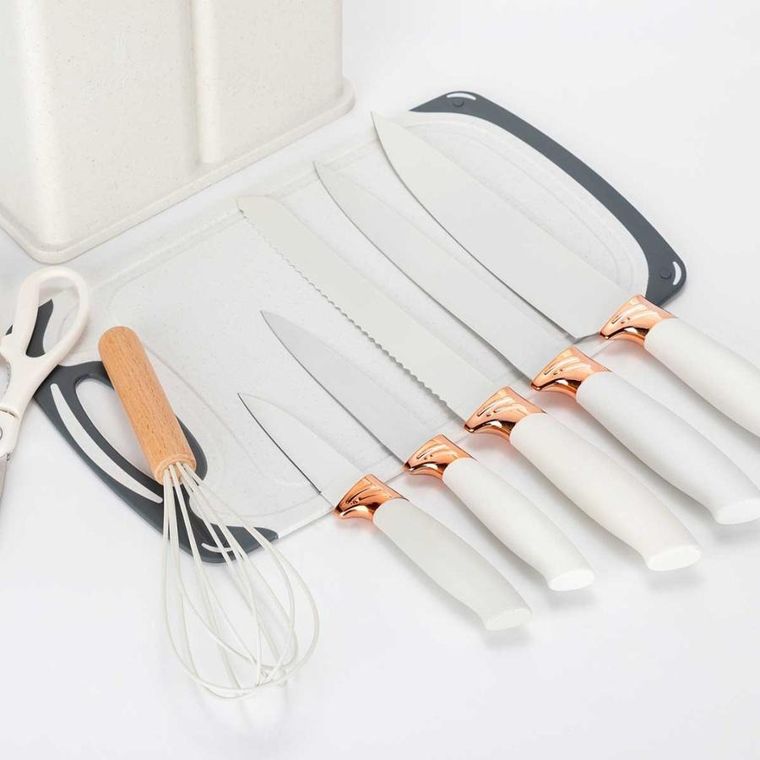 Elitehoff, zestaw noży i przyborów kuchennych w stojaku, 19 elementów