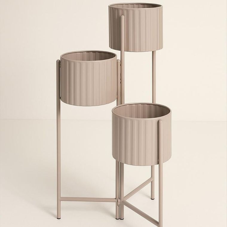 Emako, Viko, kwietnik loftowy na 3 doniczki, metalowy