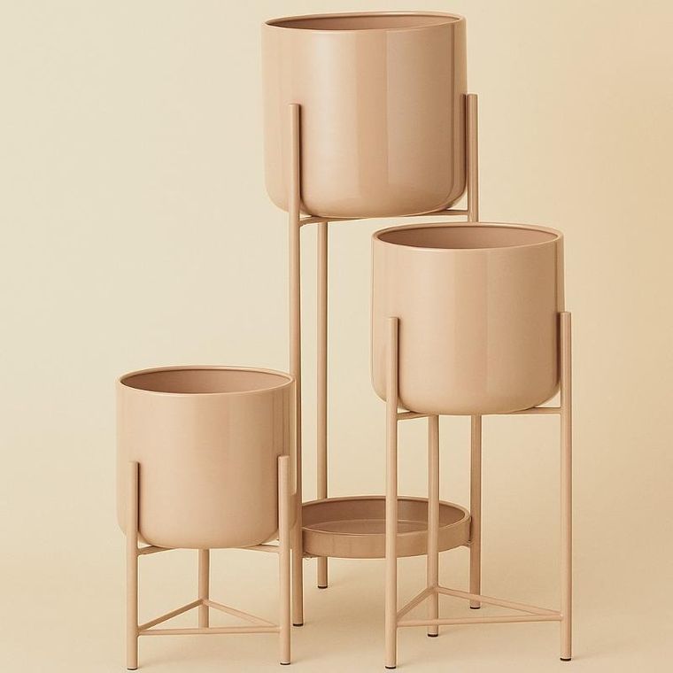 Emako, Viko, kwietnik loftowy na 4 doniczki, cynkowy