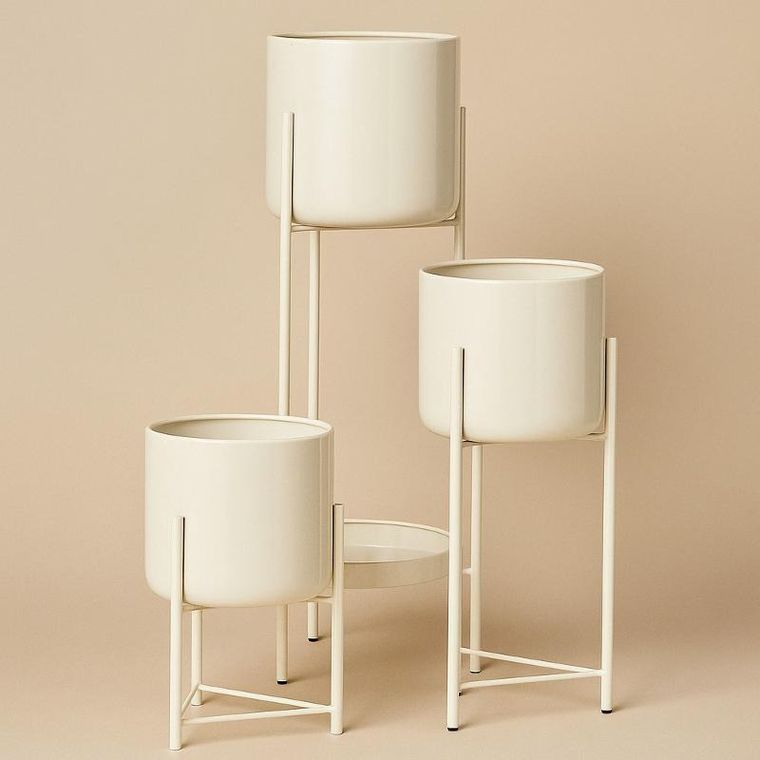 Emako, Viko, kwietnik loftowy na 4 doniczki, cynkowy