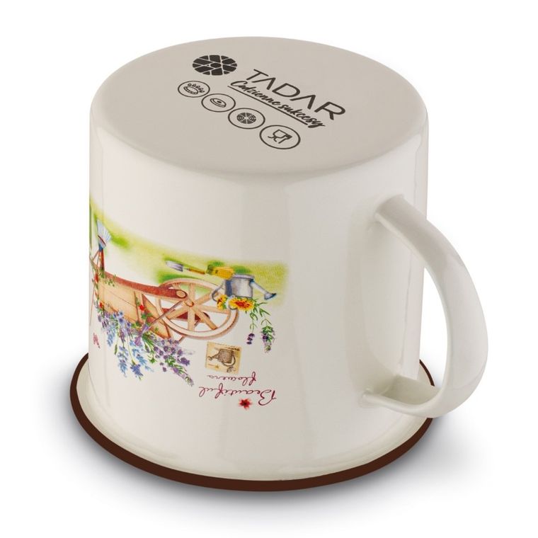 Emaliowany kubek, 10 cm, 700 ml, garden