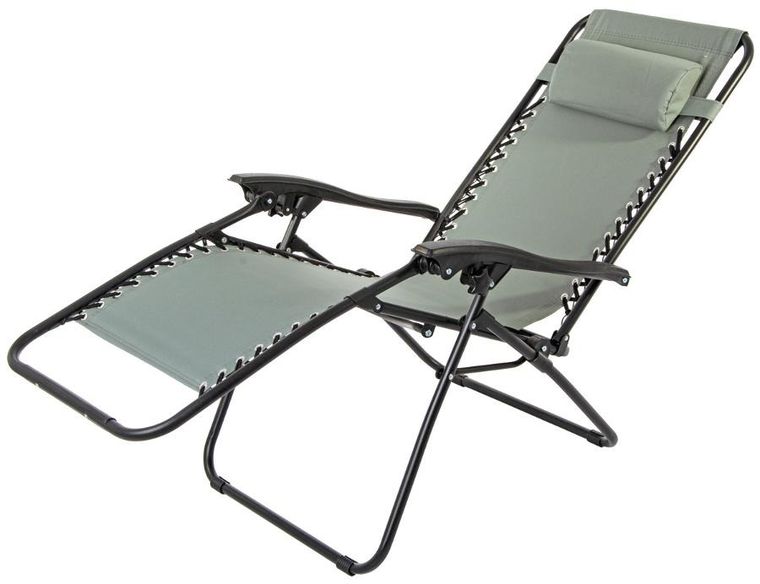 Enero, Bliss, leżak ogrodowy z zagłówkiem, składany, szary