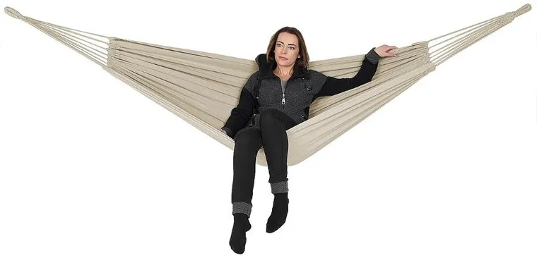 Enero Camp, hamak ogrodowy, z pokrowcem, 1 osobowy, ecru, 200-100 cm