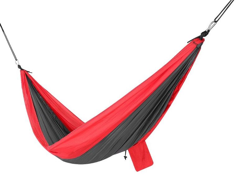 Enero, Camp, hamak turystyczny, 2 osobowy, czarno-czerwony, 270-140 cm