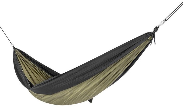 Enero, Camp, hamak turystyczny, 2 osobowy, zielono-czarny, 270-140 cm