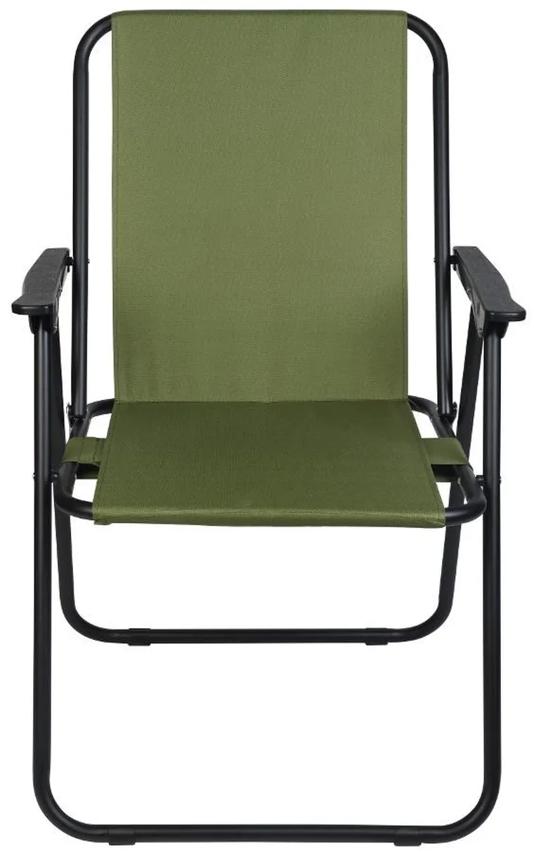 Enero Camp, krzesło turystyczne z podłokietnikami, składane, zielone, 52-44-75 cm