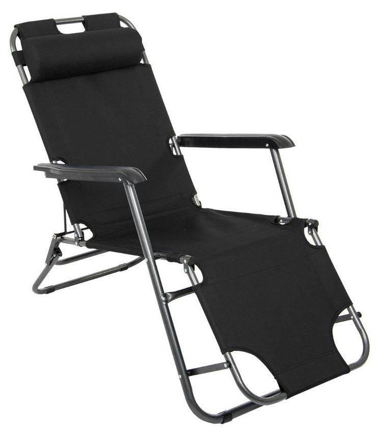 Enero Camp, Level, fotel wielopozycyjny z zagłówkiem, czarny