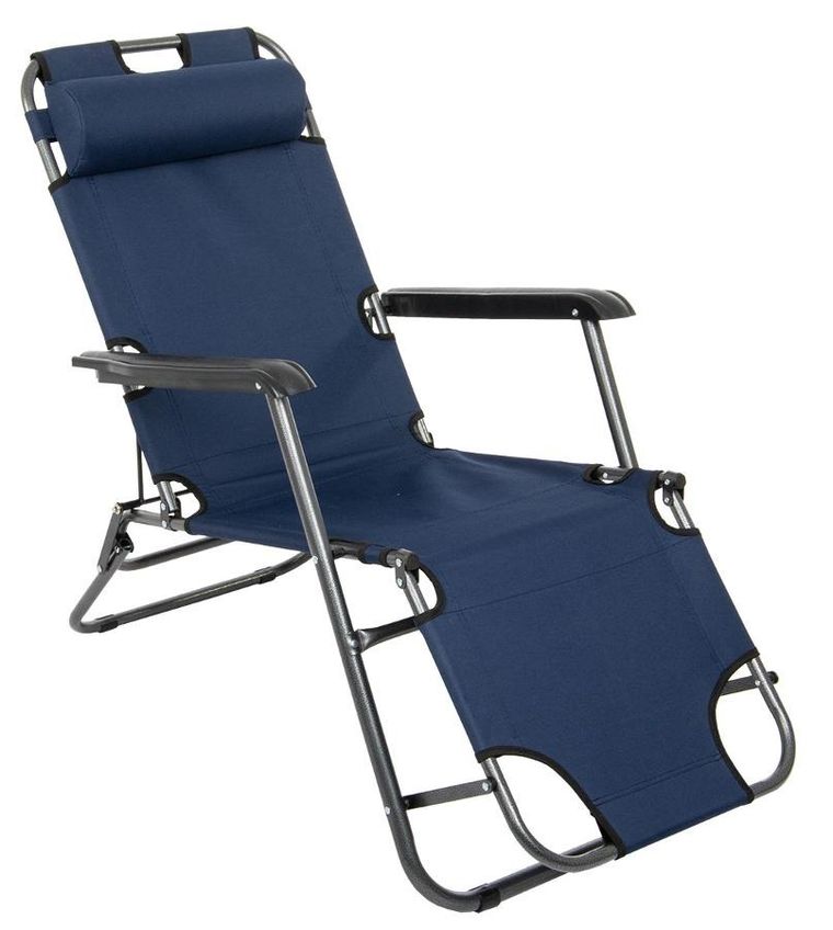 Enero Camp, Level, fotel wielopozycyjny z zagłówkiem, granatowy