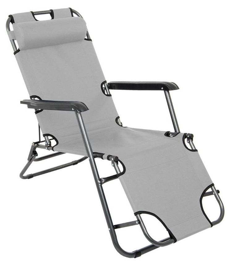 Enero Camp, Level, fotel wielopozycyjny z zagłówkiem, szary